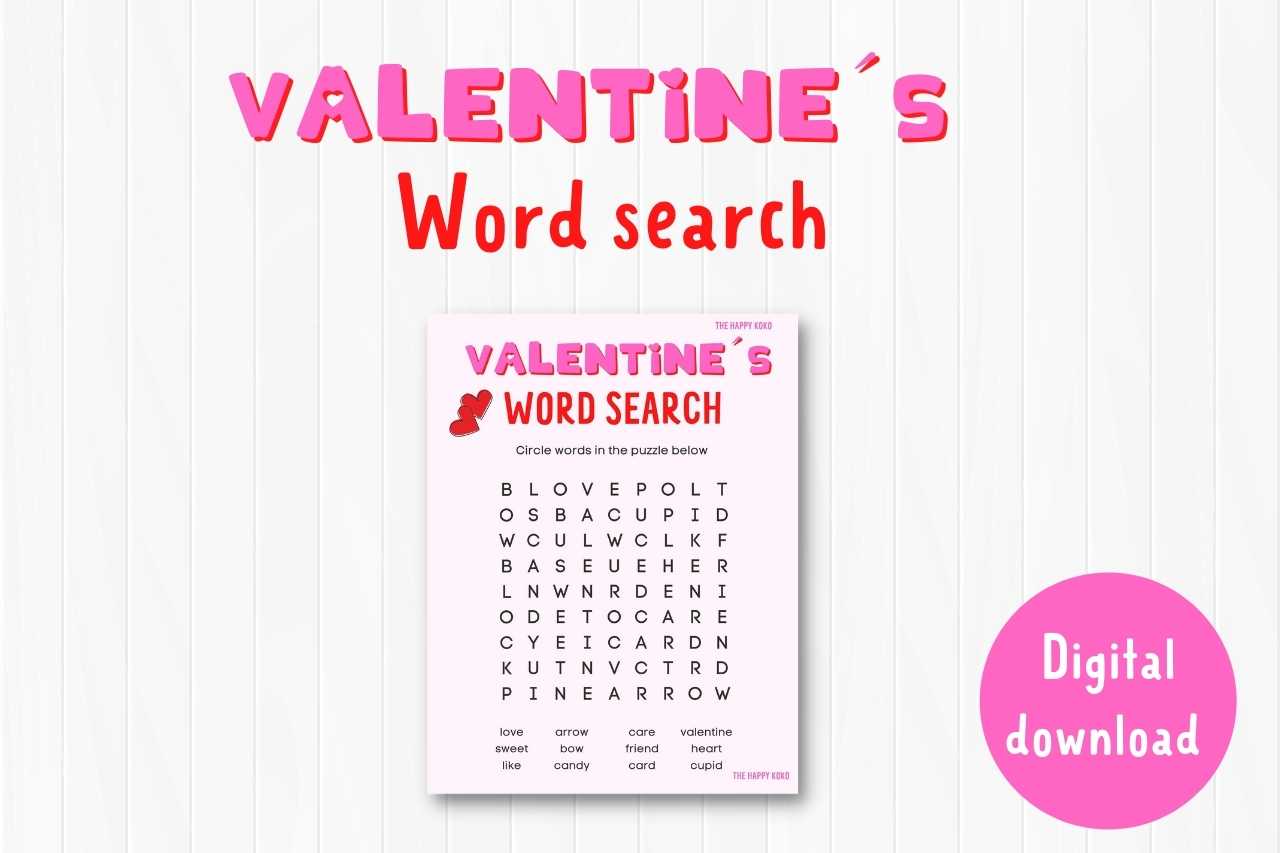 Valentine s Day Word Search Printable THE HAPPY KOKO