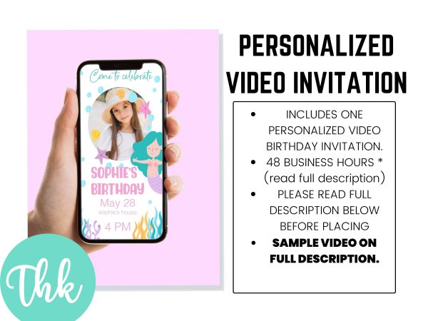 mermaid birthday video invite